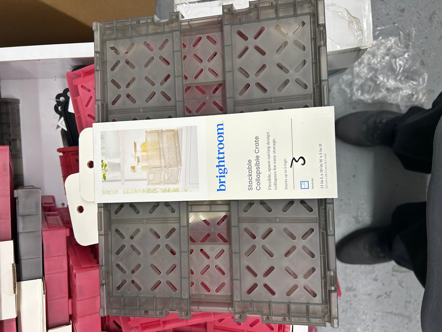 Bright Room Stackable Collapsible Crate - RED