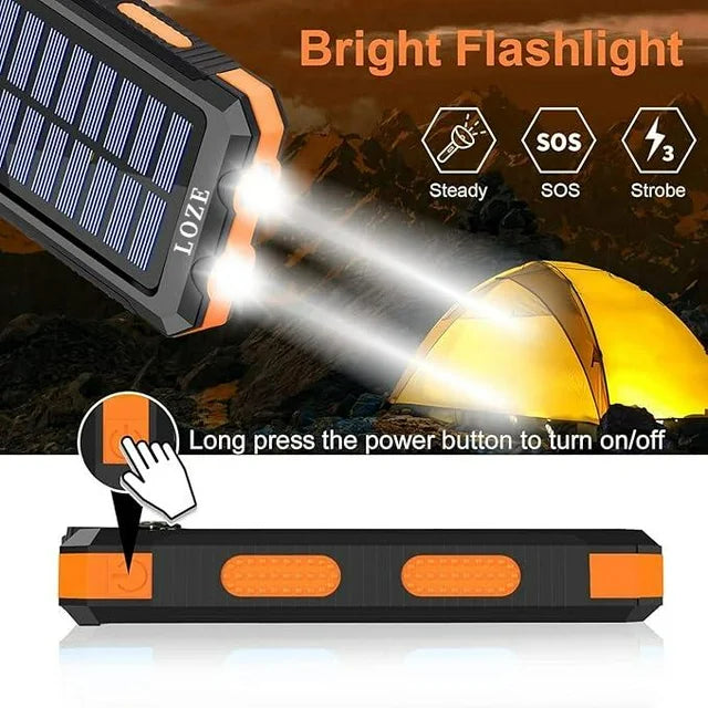 LOZE Solar Charger, 38800mAh Solar Power Bank, Outdoor Portable Charger 38800mAh