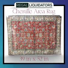 Chenille Red 39 in x 52 in Area Rug (Set of 2 Rugs)