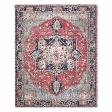 Chenille Red 39 in x 52 in Area Rug (Set of 2 Rugs)