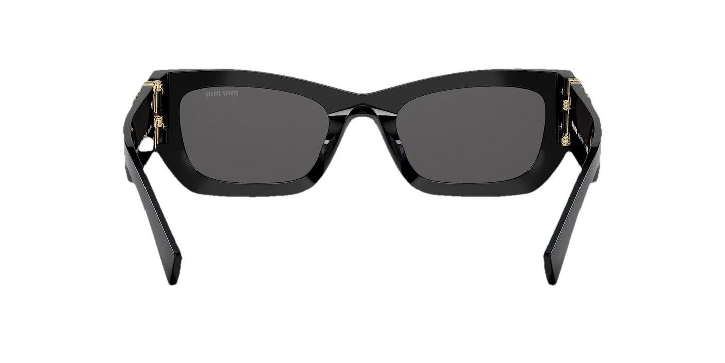 Miu Miu MU 09YS 1AB5S0 Black Gold Dark Grey Cateye Women Sunglasses AUTHENTIC
