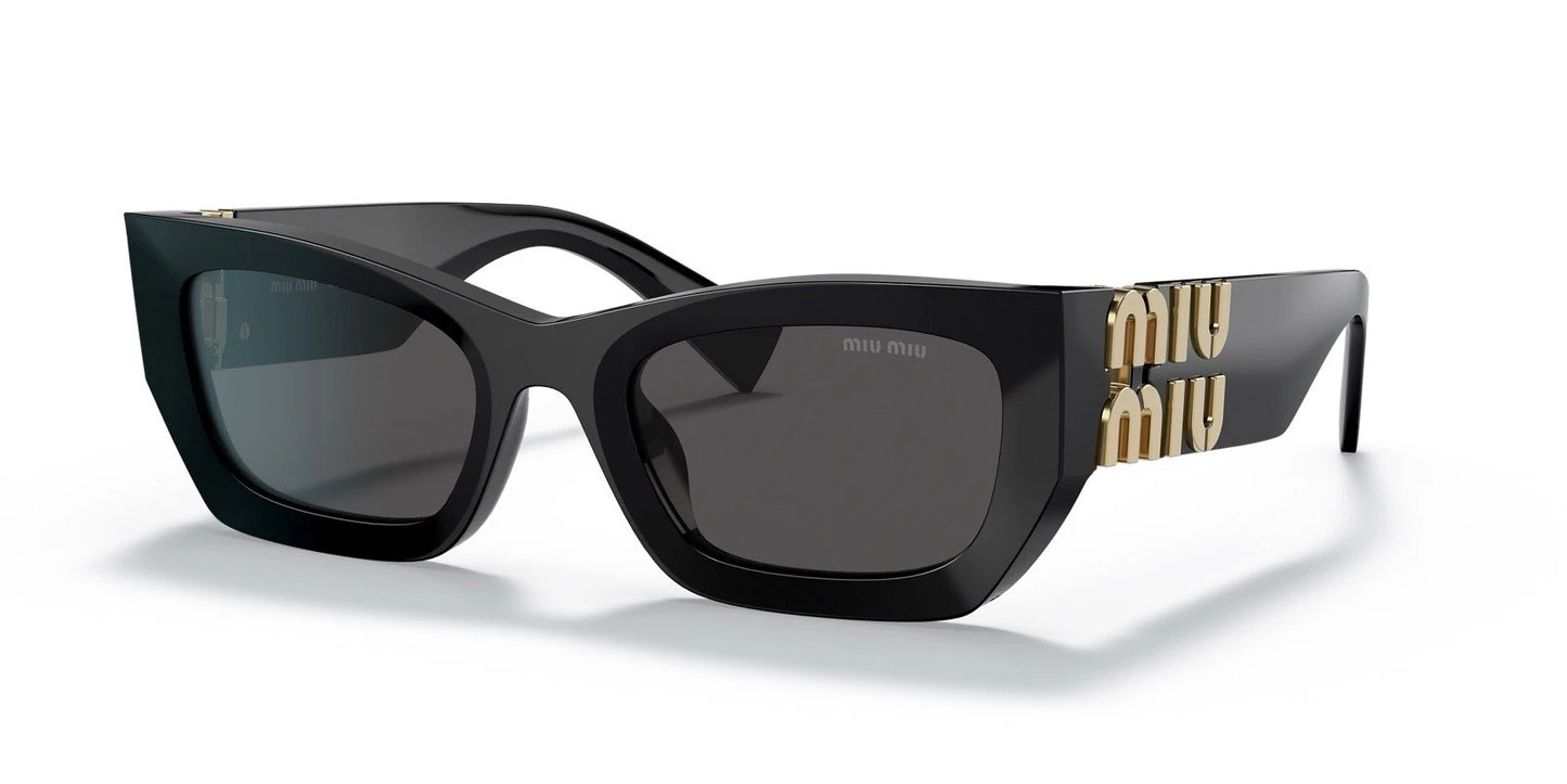 Miu Miu MU 09YS 1AB5S0 Black Gold Dark Grey Cateye Women Sunglasses AUTHENTIC