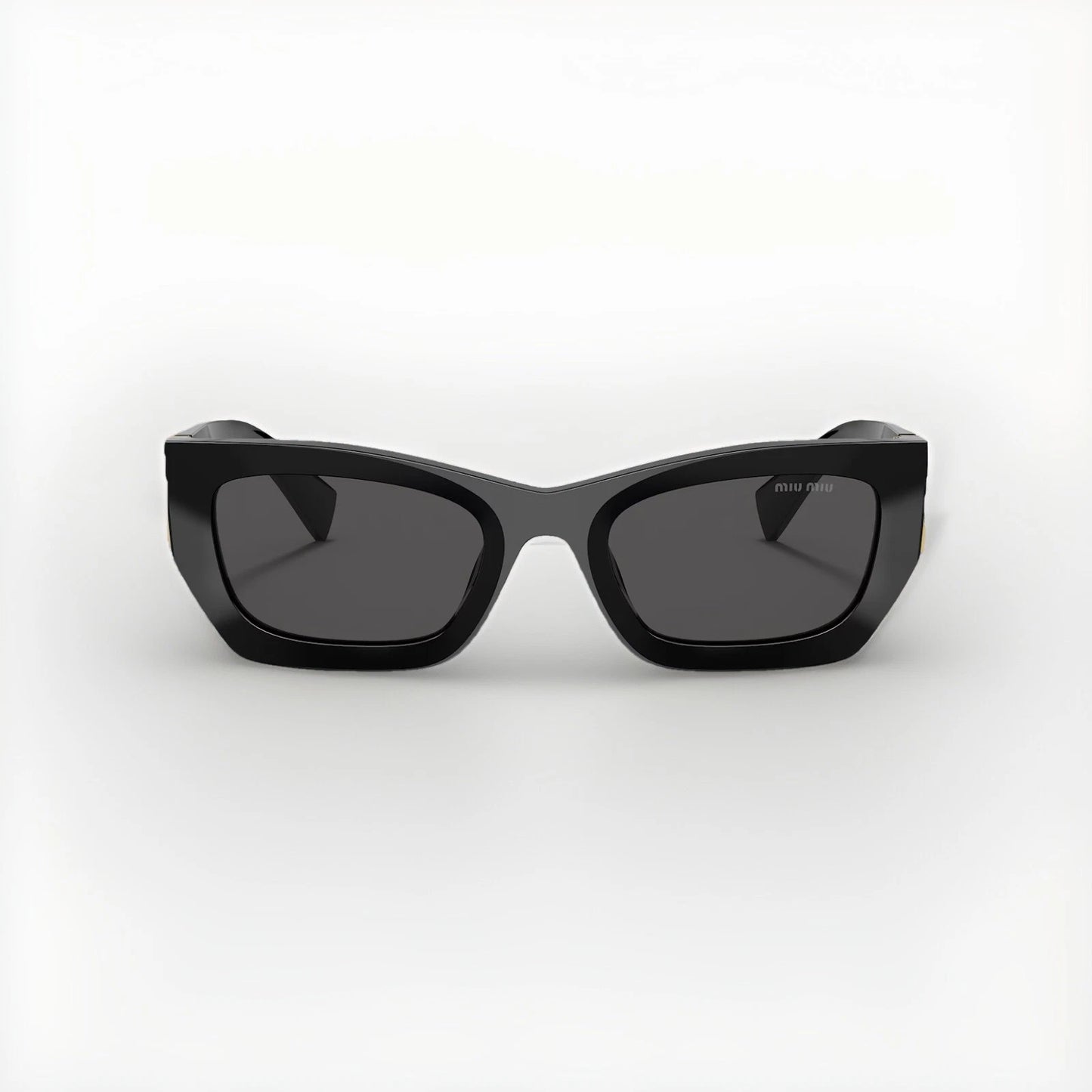 Miu Miu MU 09YS 1AB5S0 Black Gold Dark Grey Cateye Women Sunglasses AUTHENTIC