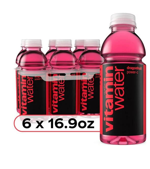 vitaminwater Power-C Dragonfruit Flavored Water Beverage, 16.9 fl oz, 6 Pack