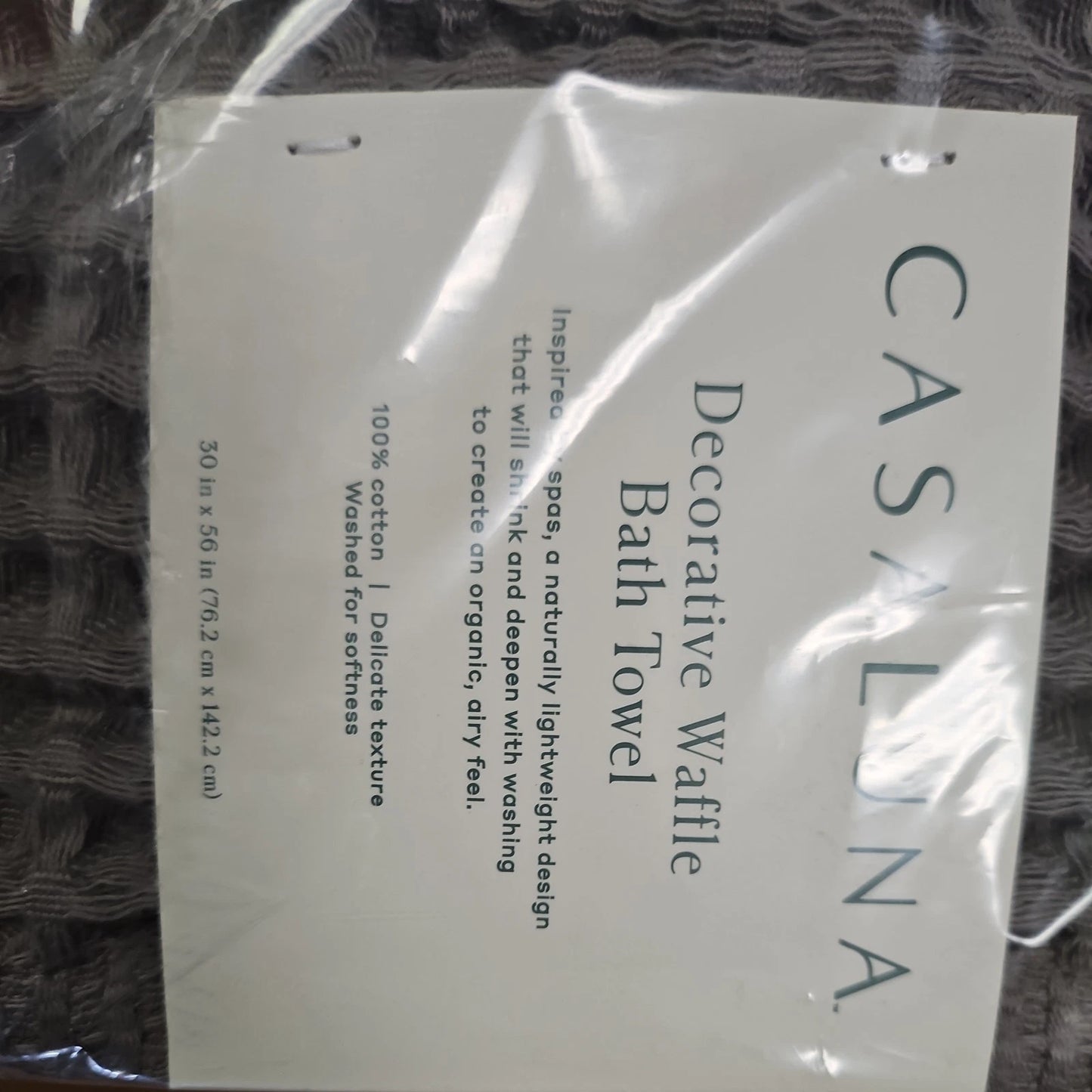 Casaluna Waffle Bath Towels Gray Cotton Turkey Textured Softness(Set of 2) 18x30