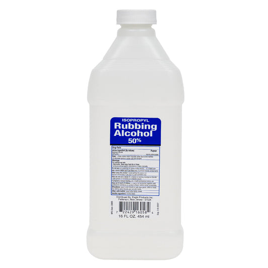 50% Isopropyl Rubbing Alcohol First Aid Antiseptic, 16oz. (473ml) (Pack of 2)