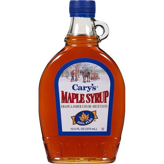 Cary's Pure Maple Syrup, Grade A Amber, 8 Fluid Ounces
