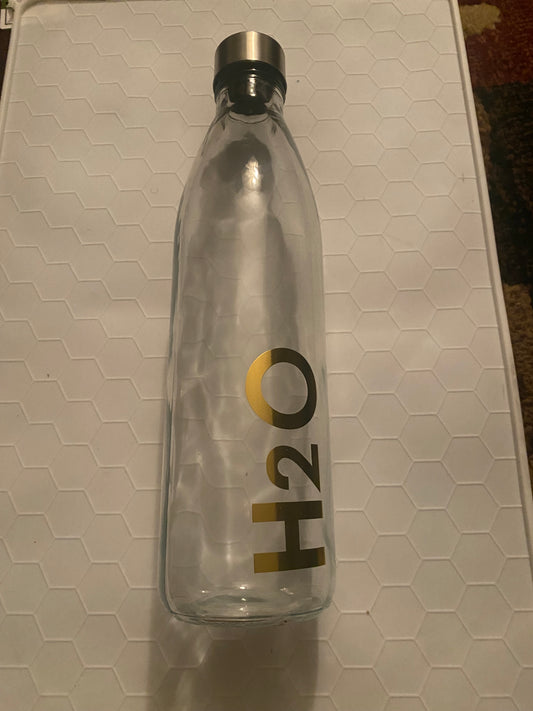 Custom 32oz Travel H20 Reusable Water Glass Bottle - Clear