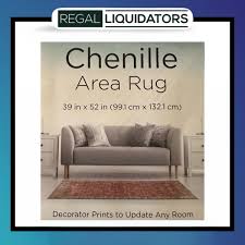Chenille Red  39 in x 52 in Area Rug (Set of 2 Rugs)