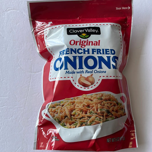 Clover Valley French Fried Onions 6oz Bags BB 7/18/2025