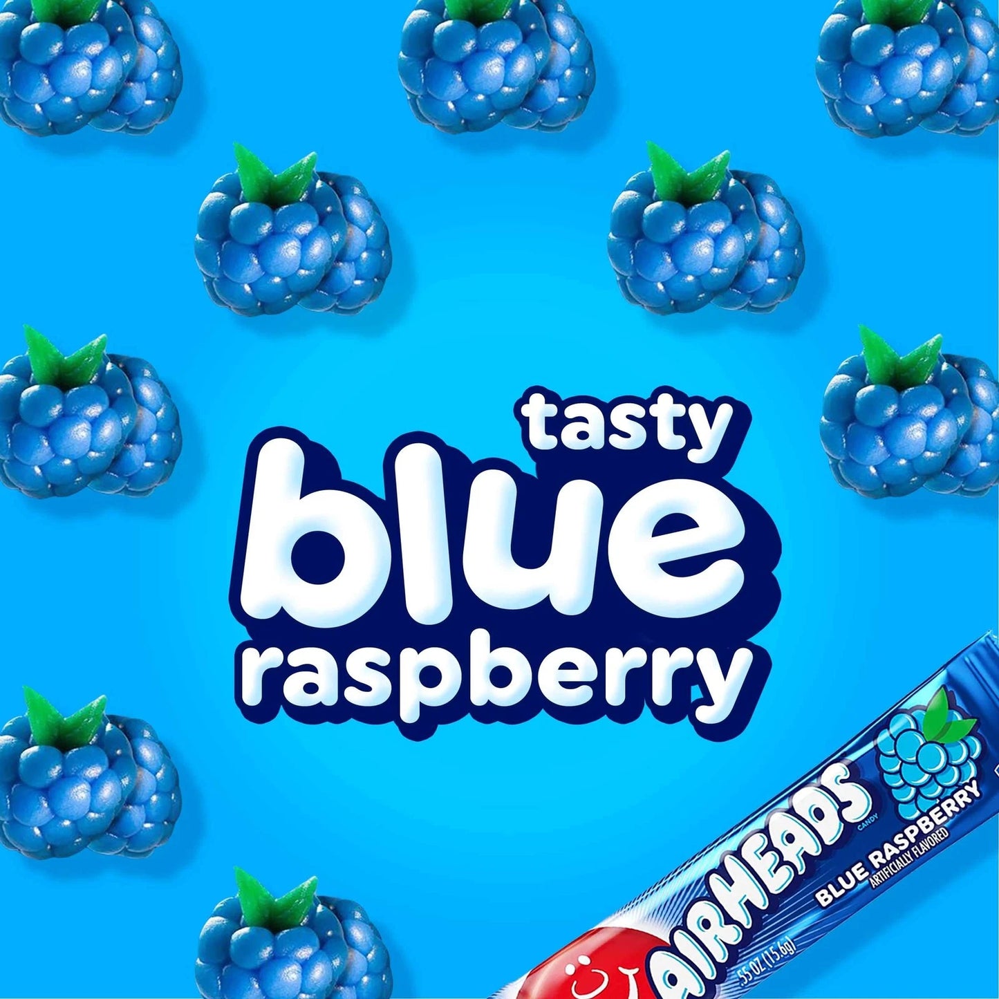 Airheads Blue Raspberry Candy Pack 36 Individually Wrapped Chewy Treats