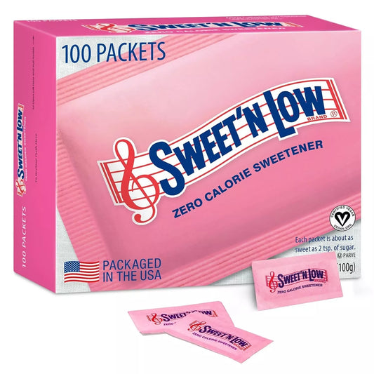 Sweet'N Low Zero Calorie Sweetener Packets, Kosher And Gluten Free, 100 Ct pack