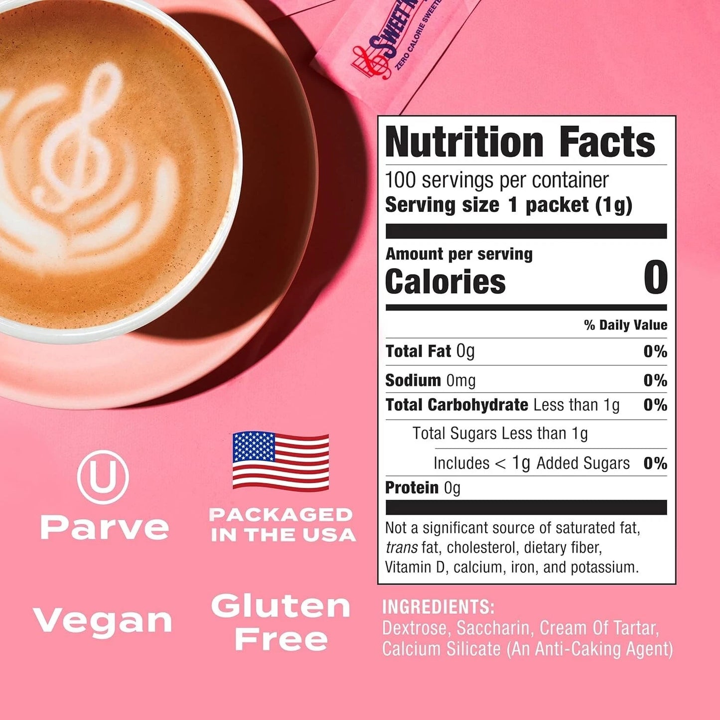 Sweet'N Low Zero Calorie Sweetener Packets, Kosher And Gluten Free, 100 Ct pack