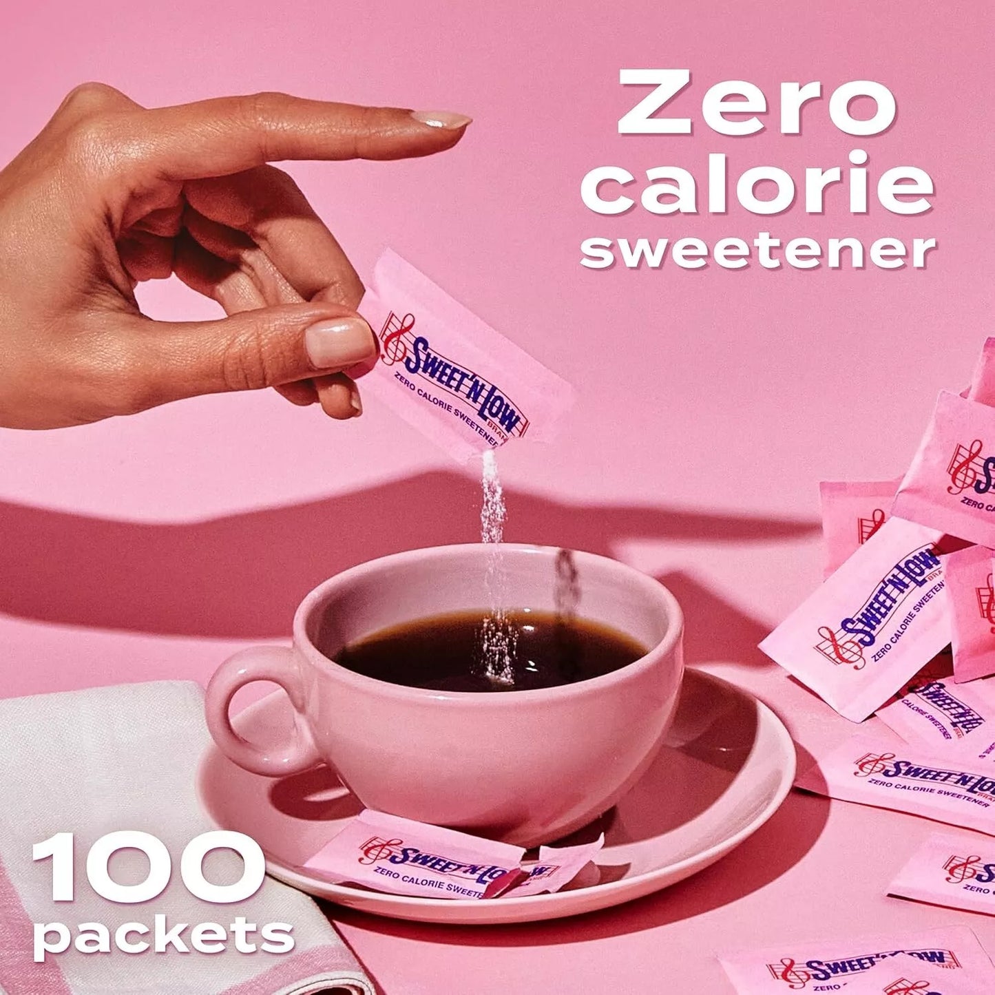 Sweet'N Low Zero Calorie Sweetener Packets, Kosher And Gluten Free, 100 Ct pack