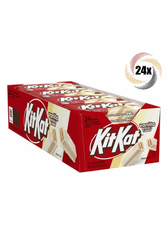 Full Box 24x Packs Kit Kat Crispy Wafers In Vanilla Flavored Creme Candy | 3.0oz