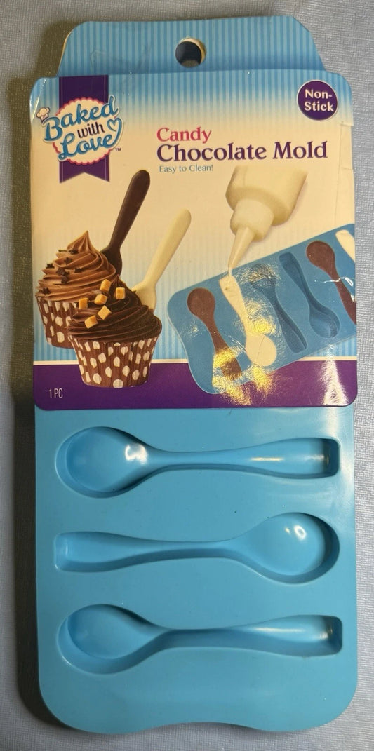 Baked With Love Candy Spoon Shaped Chocolate Mold Silicone (2 Pack)